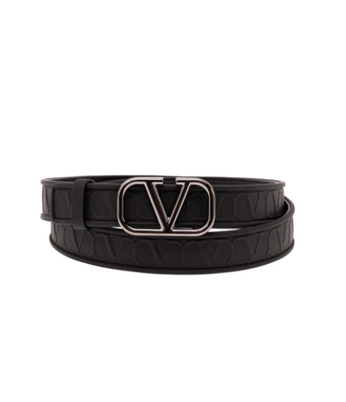 Valentino Garavani toile iconographe leather belt
