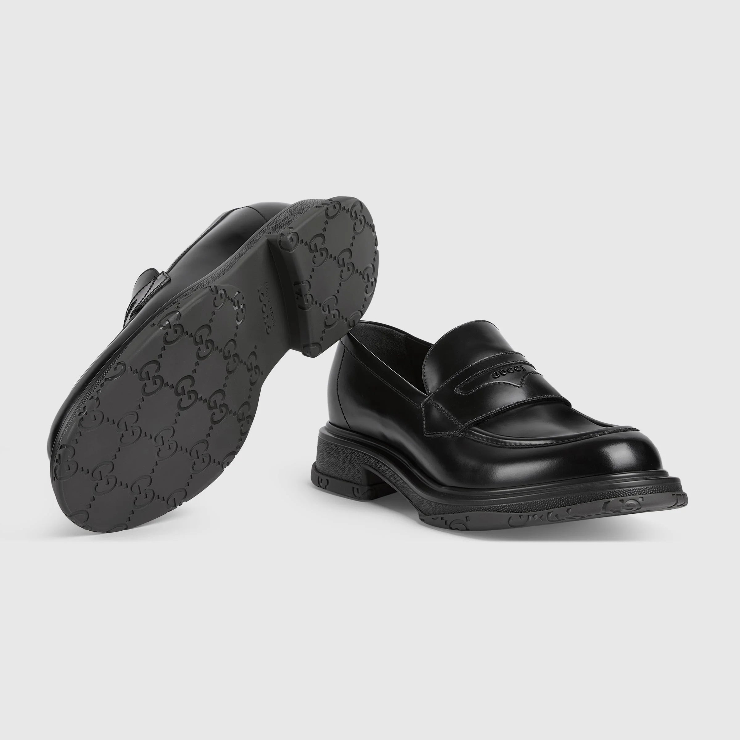 Gucci Tonal Logo Loafers