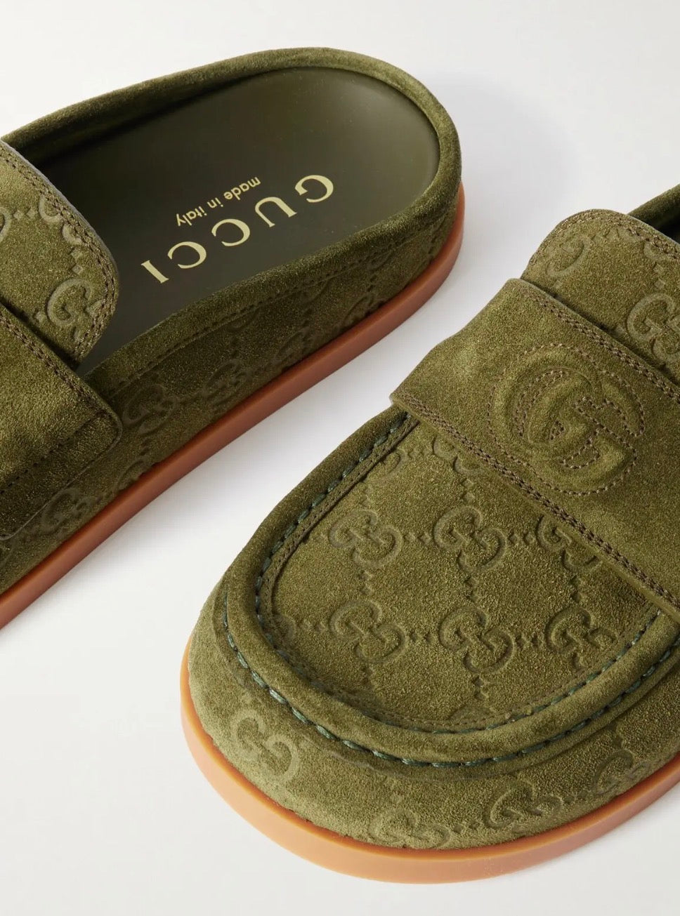 Gucci Double G Suede Mules