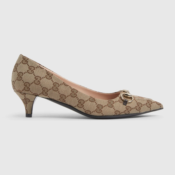 Gucci Horsebit Canvas Pumps