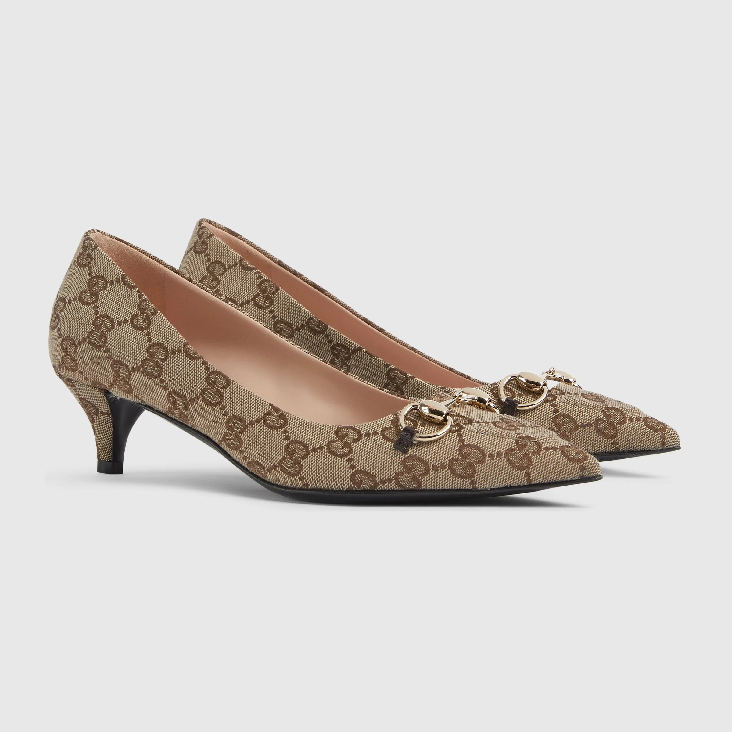 Gucci Horsebit Canvas Pumps