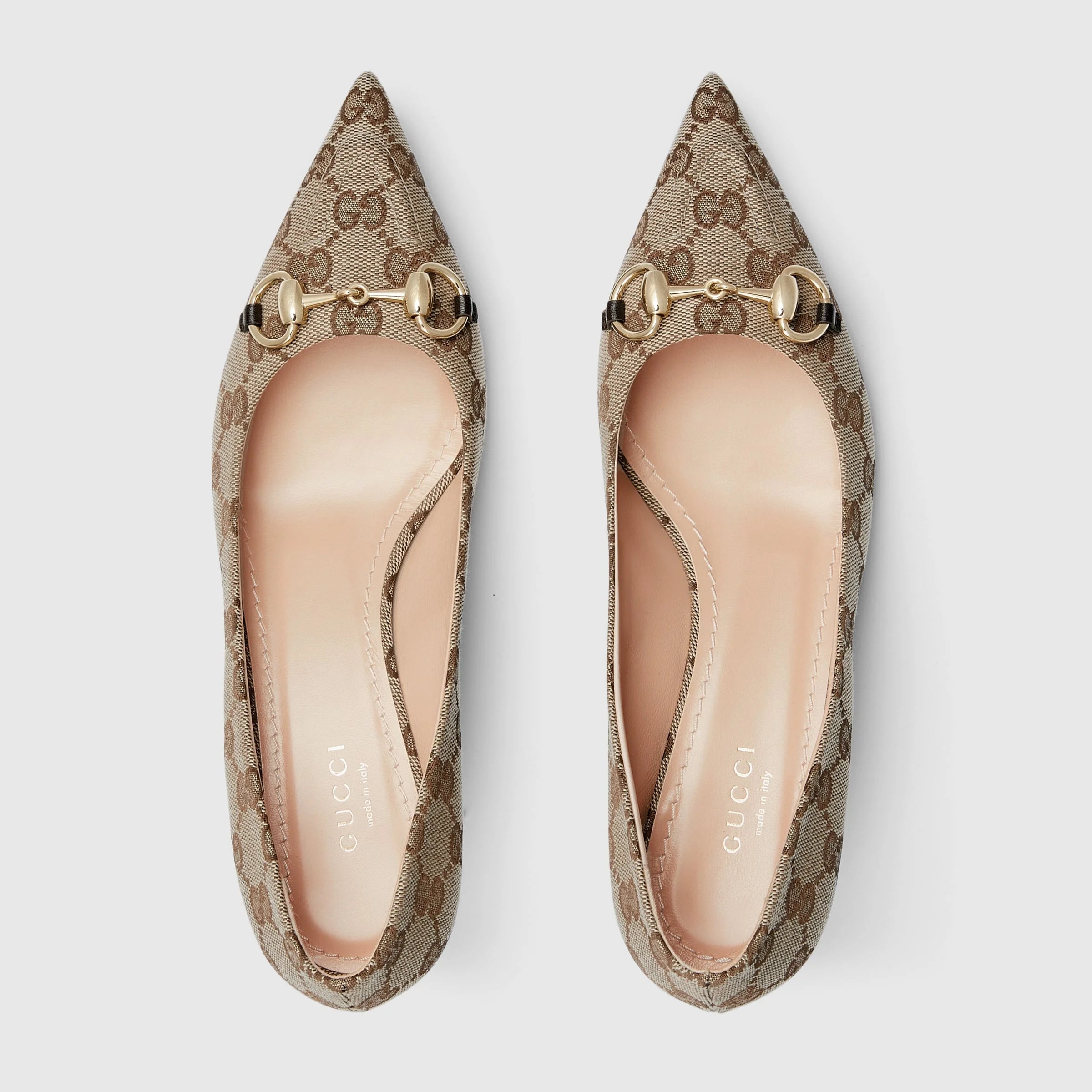 Gucci Horsebit Canvas Pumps