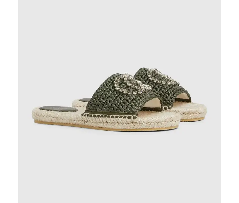 Gucci Crystal Interlocking G Espadrilles