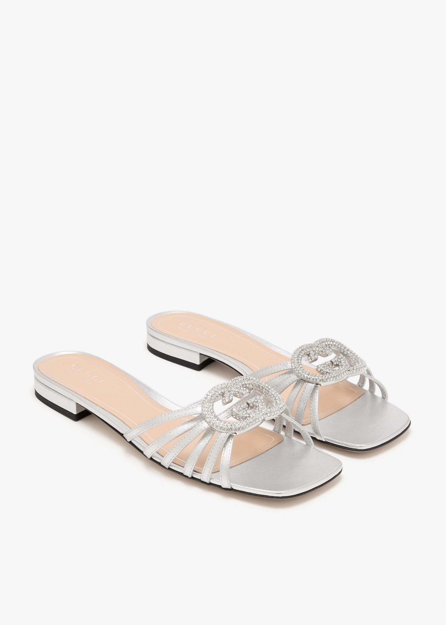 Gucci Interlocking G Crystal Sandals