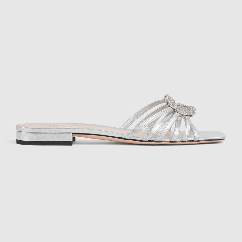 Gucci Interlocking G Crystal Sandals