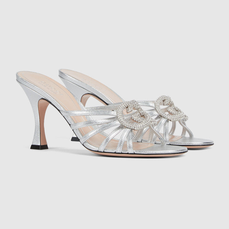 Gucci Interlocking G Crystal Sandals