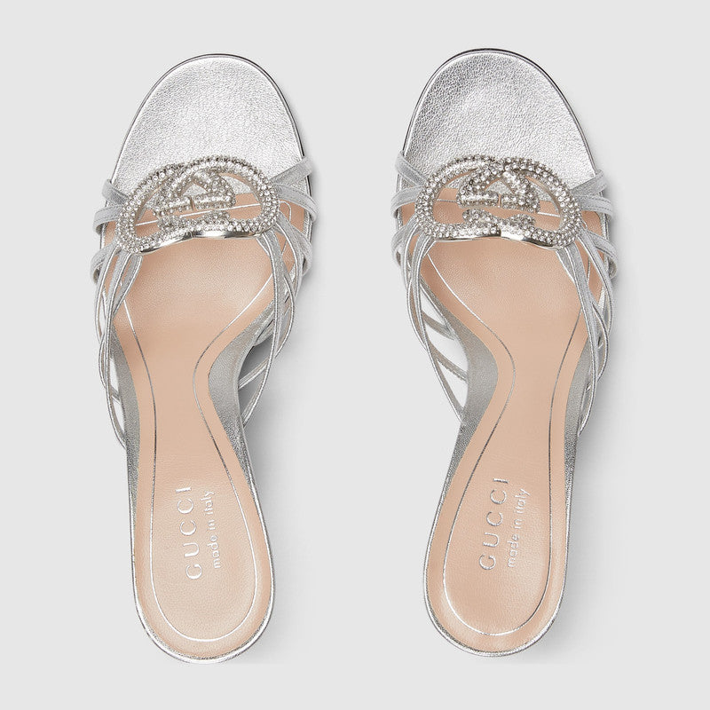 Gucci Interlocking G Crystal Sandals