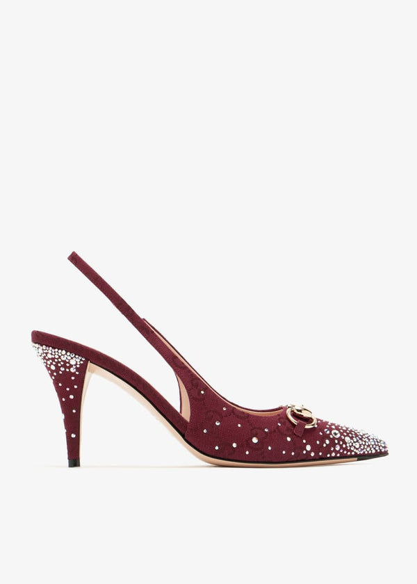 Gucci Crystal Horsebit Pumps