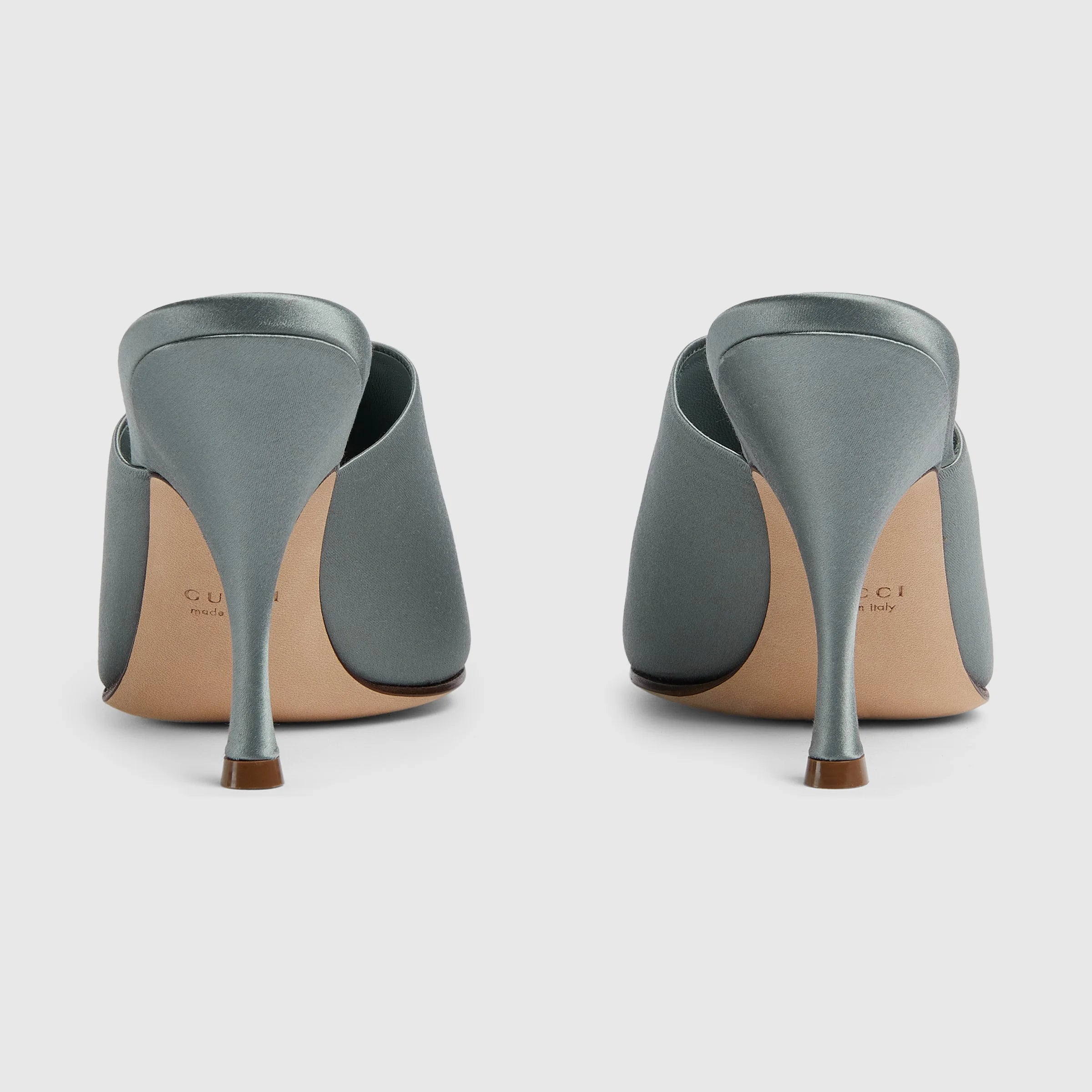 Gucci Logo Satin Slide Sandals