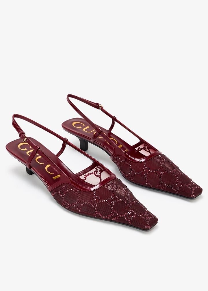 Gucci GG Crystal Slingback Pumps