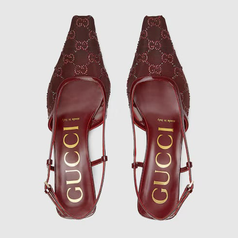 Gucci GG Crystal Slingback Pumps