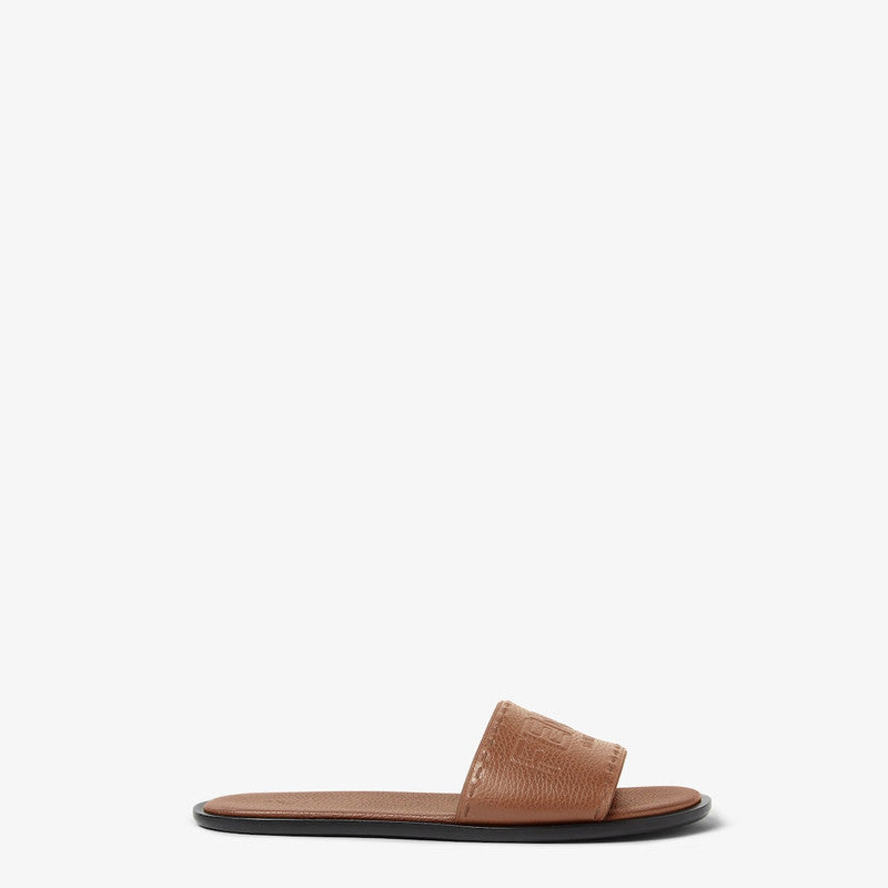 Fendi Roma Leather Slides