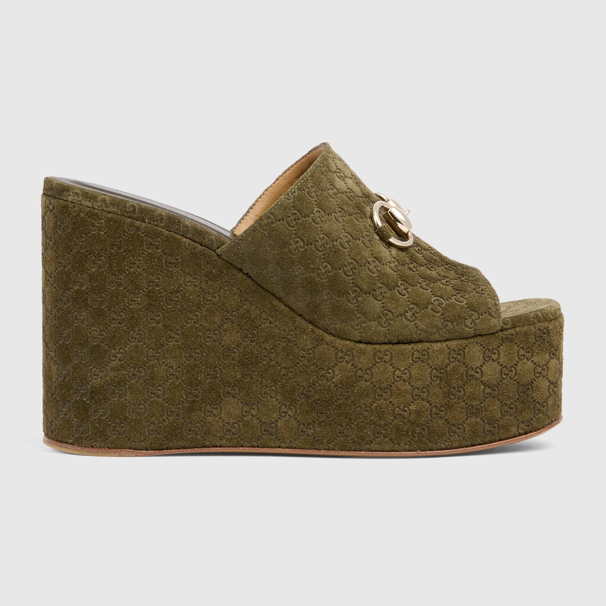Gucci Horsebit GG Wedges