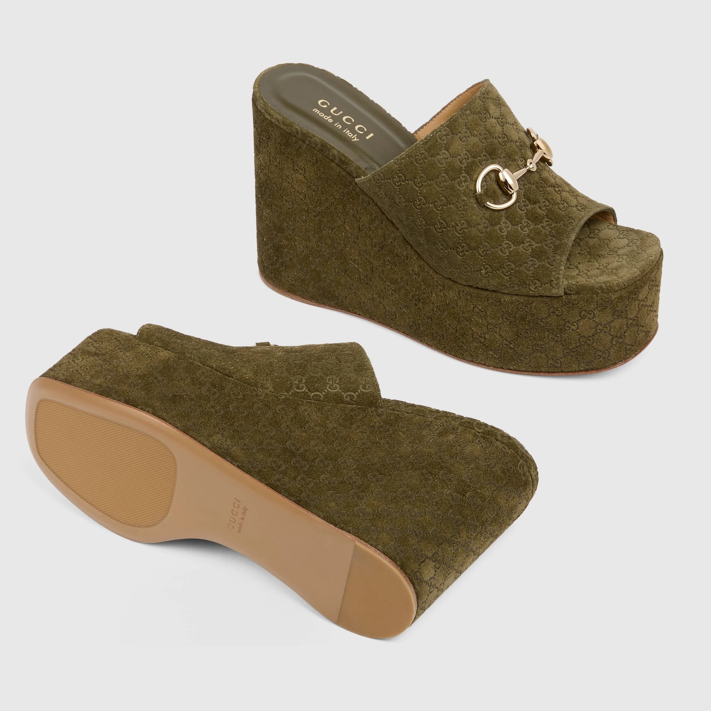 Gucci Horsebit GG Wedges