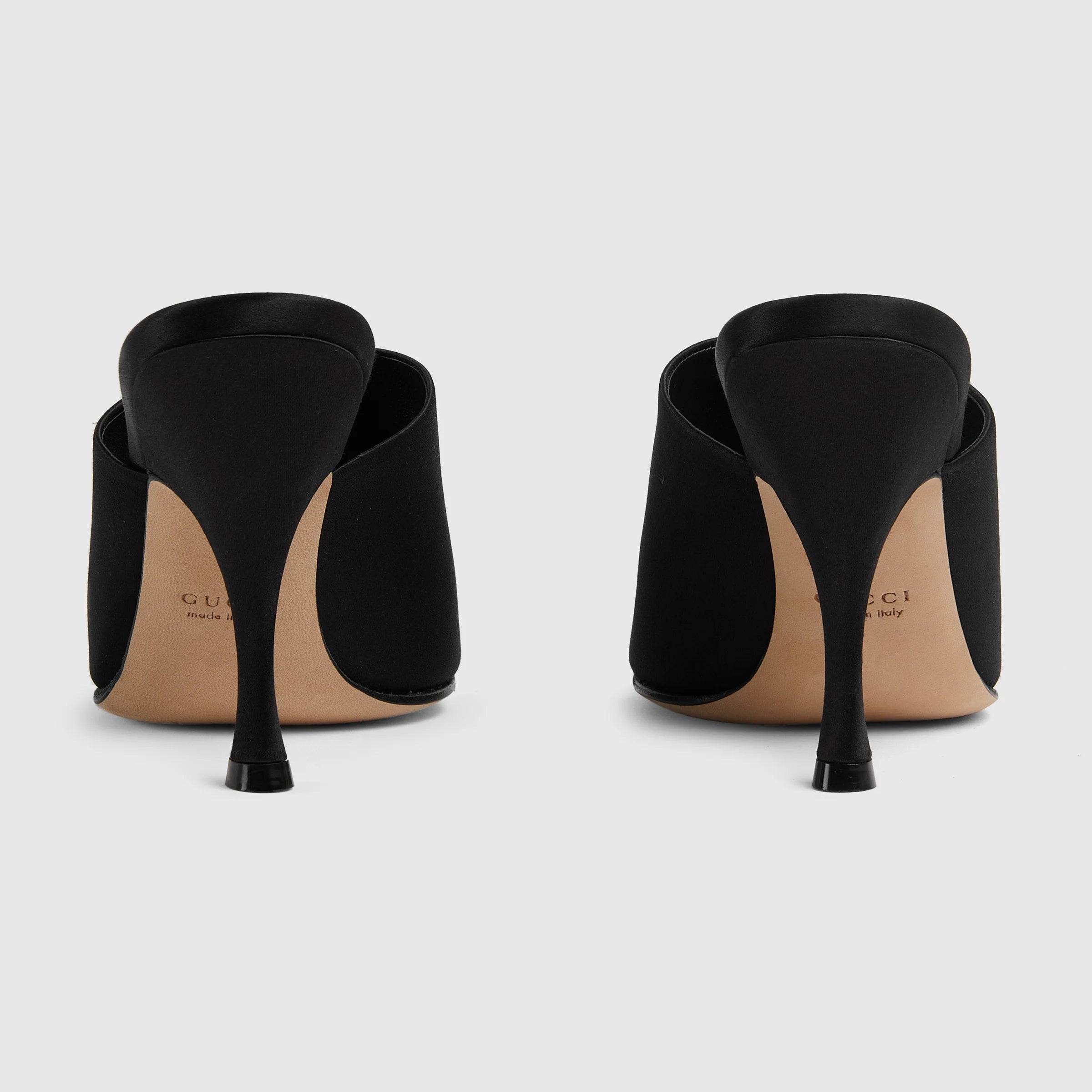 Gucci Logo Satin Slide Sandals&nbsp;