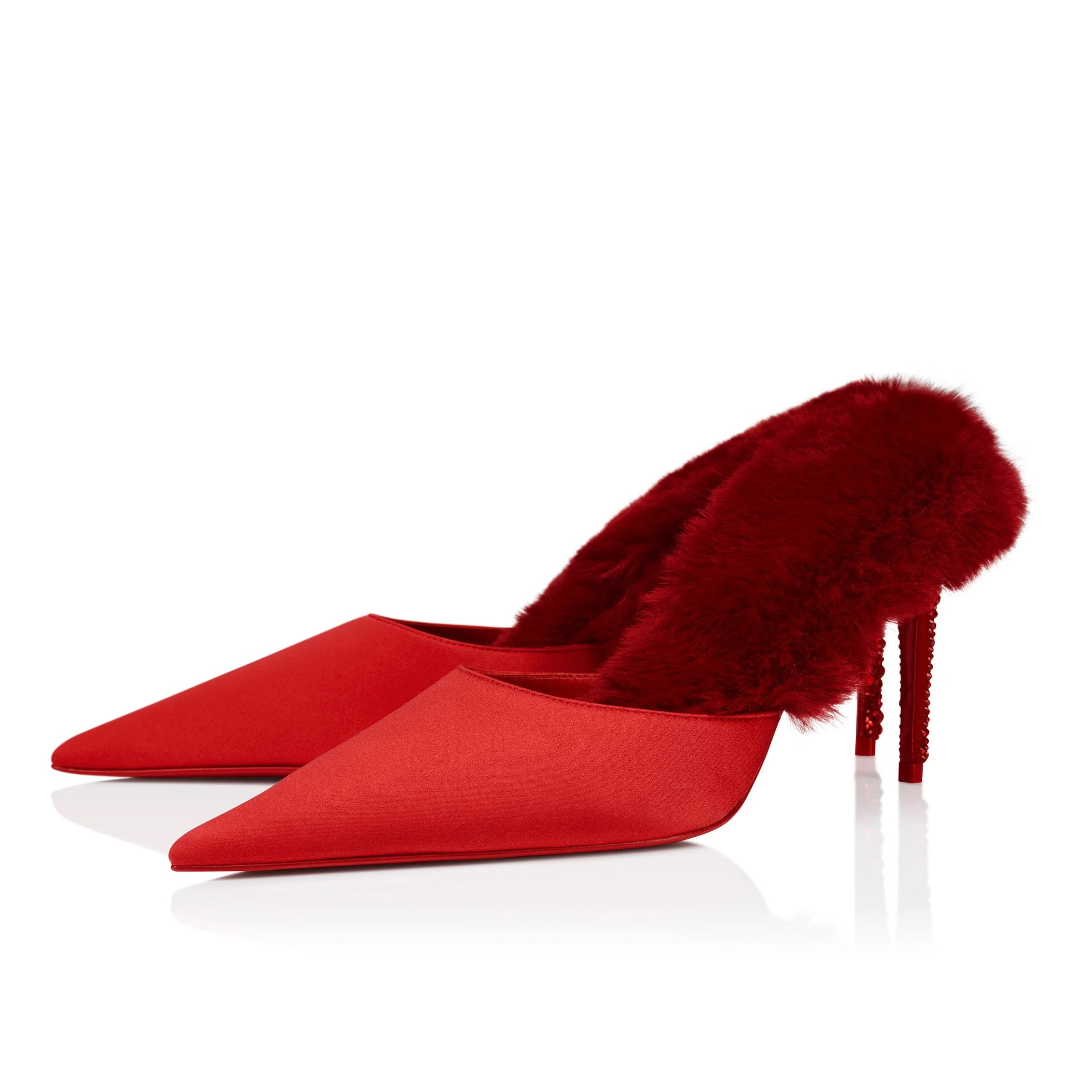 Christian Louboutin Km Fur Satin Pumps