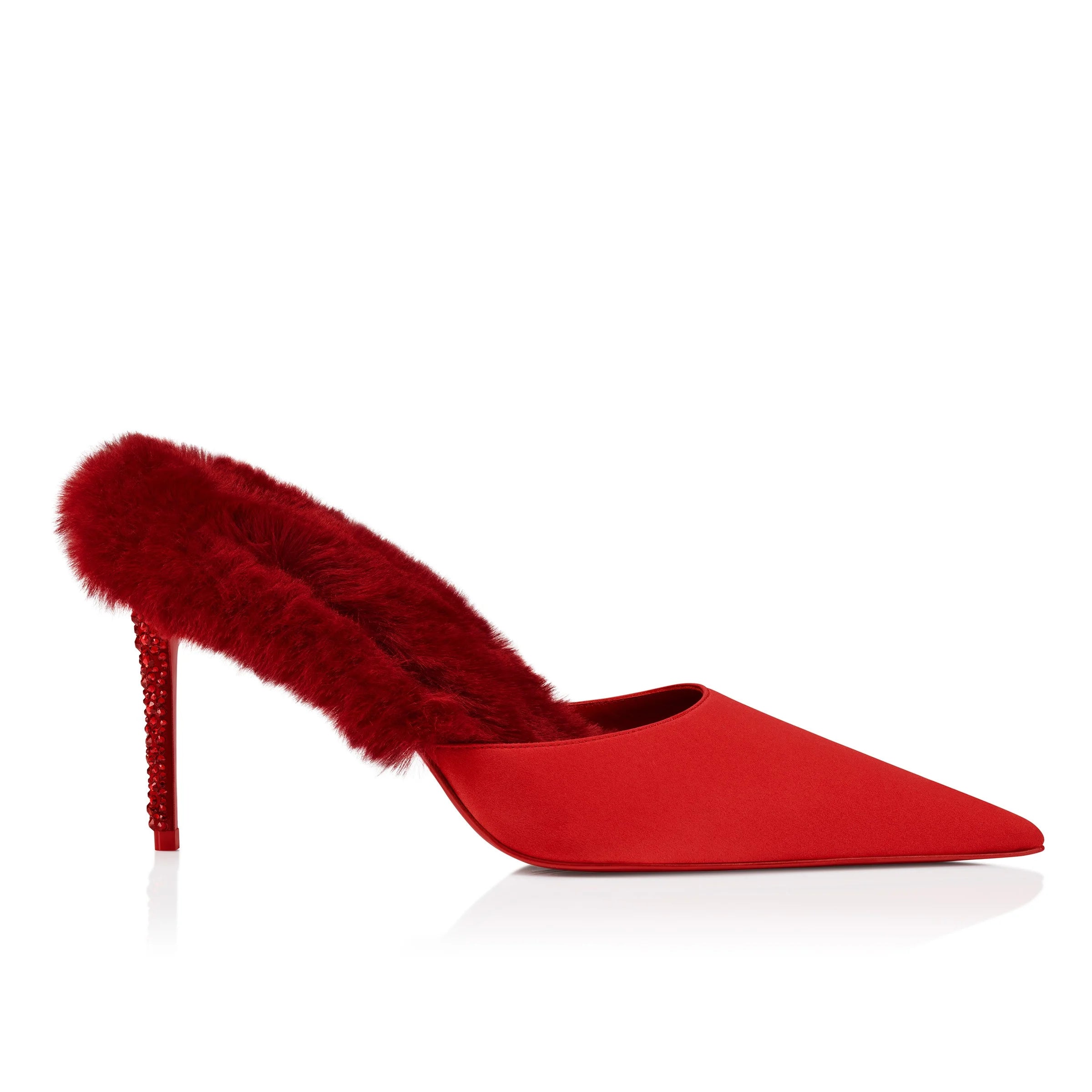 Christian Louboutin Km Fur Satin Pumps