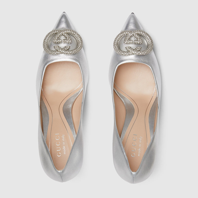 Gucci Crystal Interlocking G Pumps