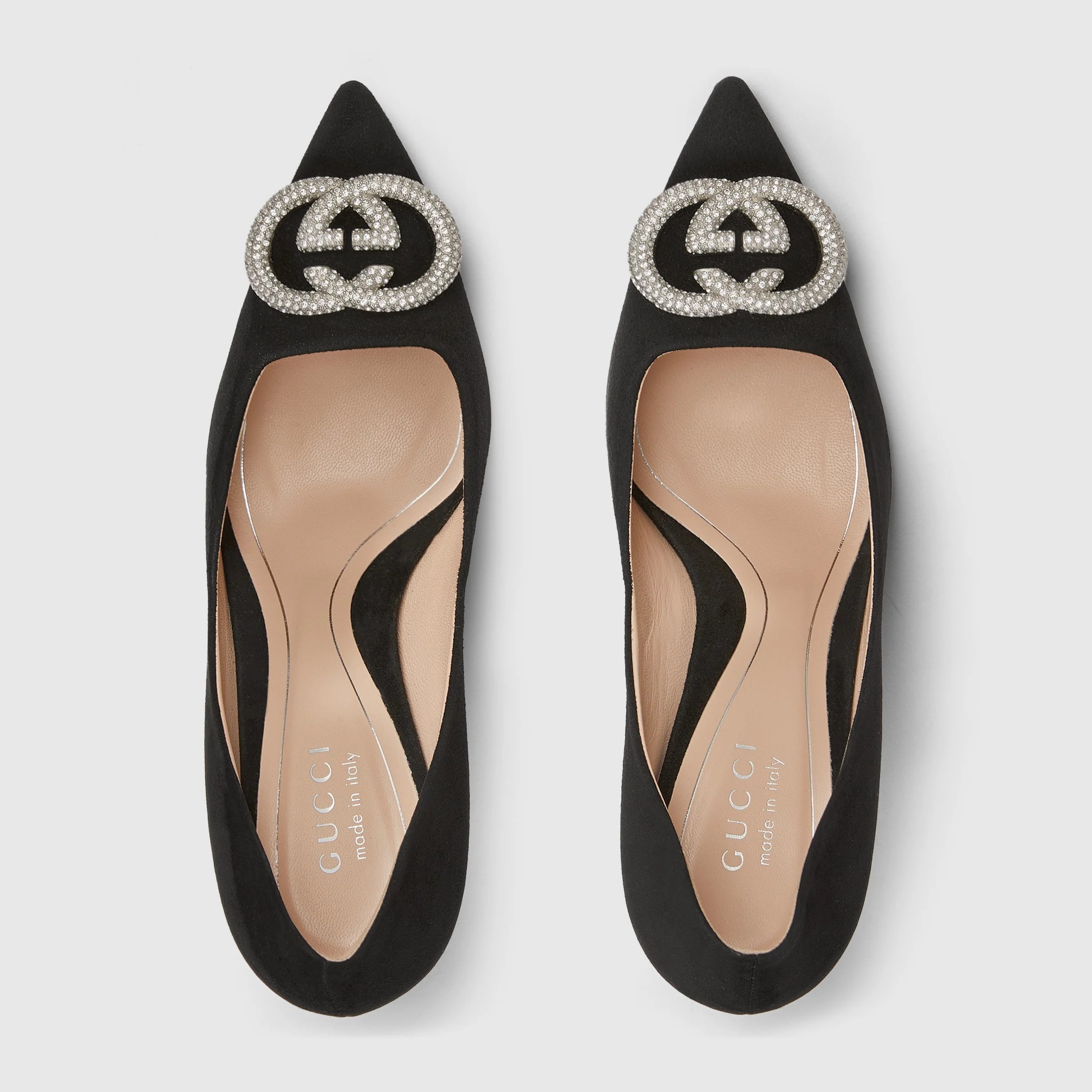 Gucci Crystal Interlocking G Pumps