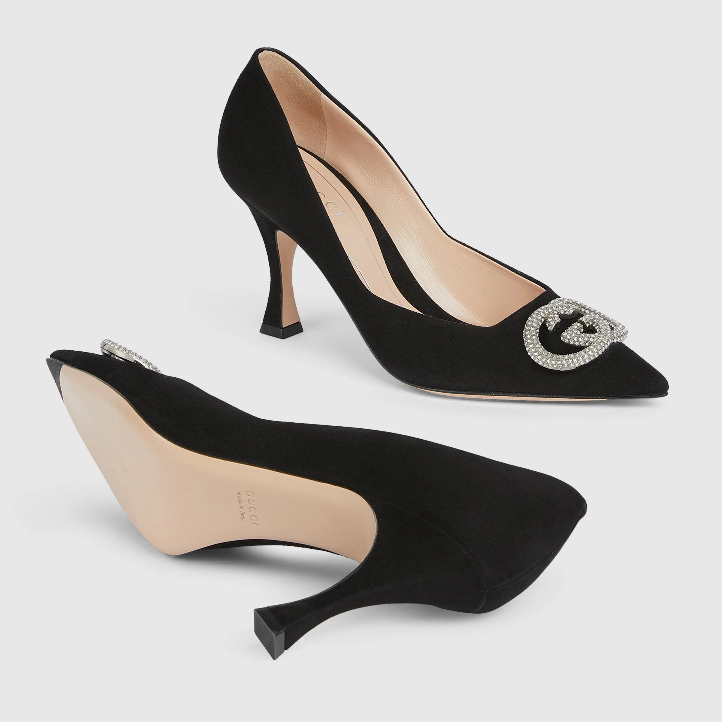 Gucci Crystal Interlocking G Pumps
