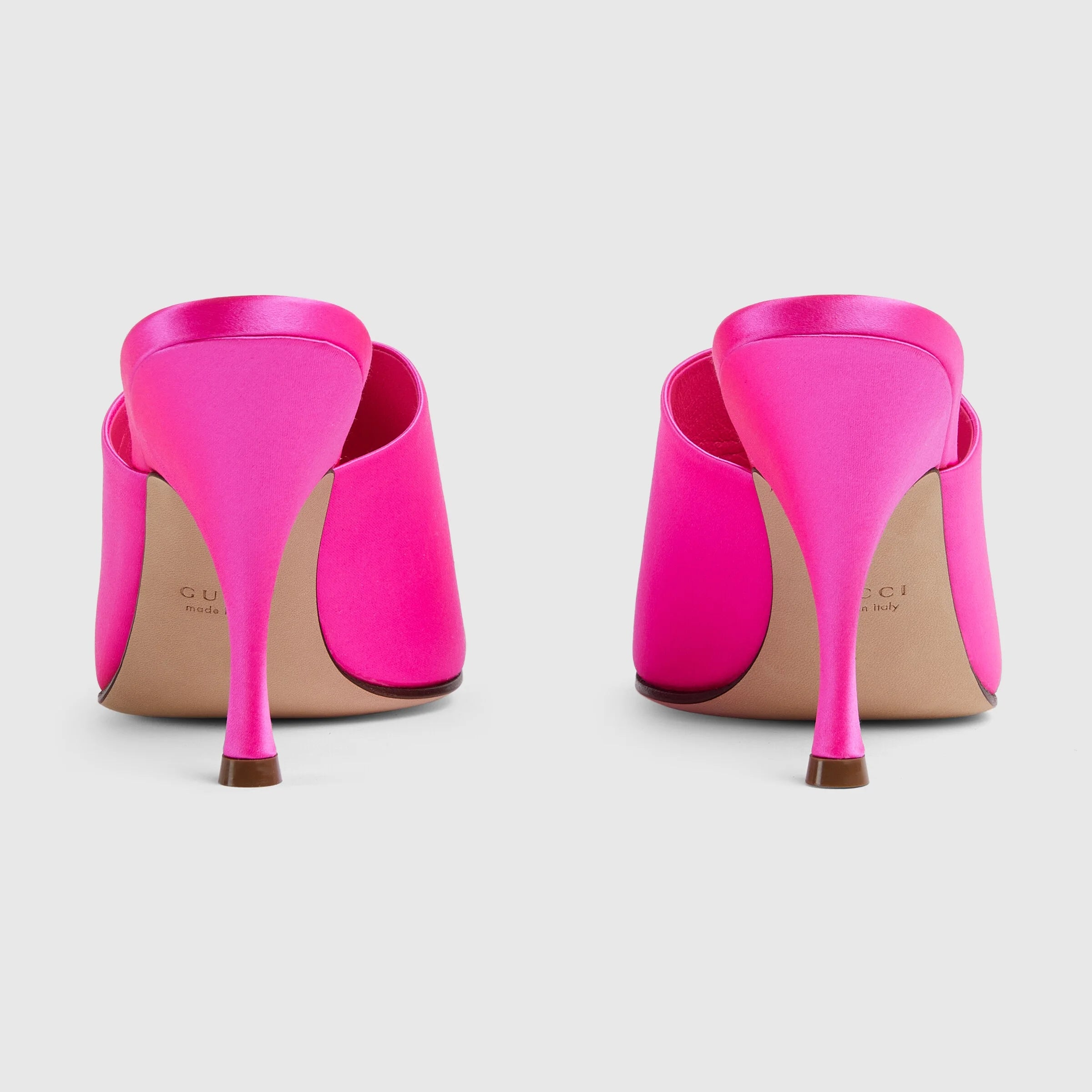 Gucci Logo Satin Slide Sandals