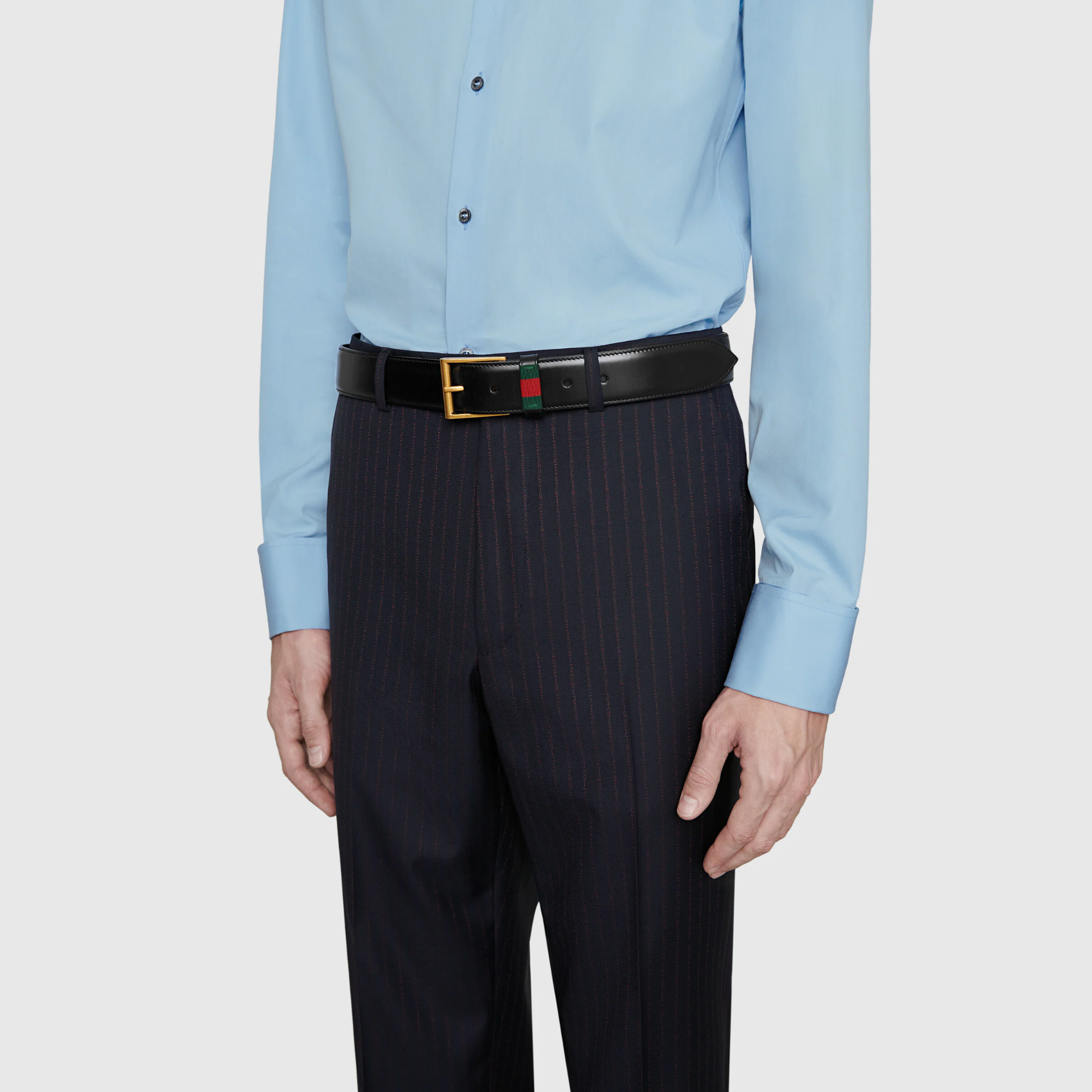 Gucci Web Leather Belt