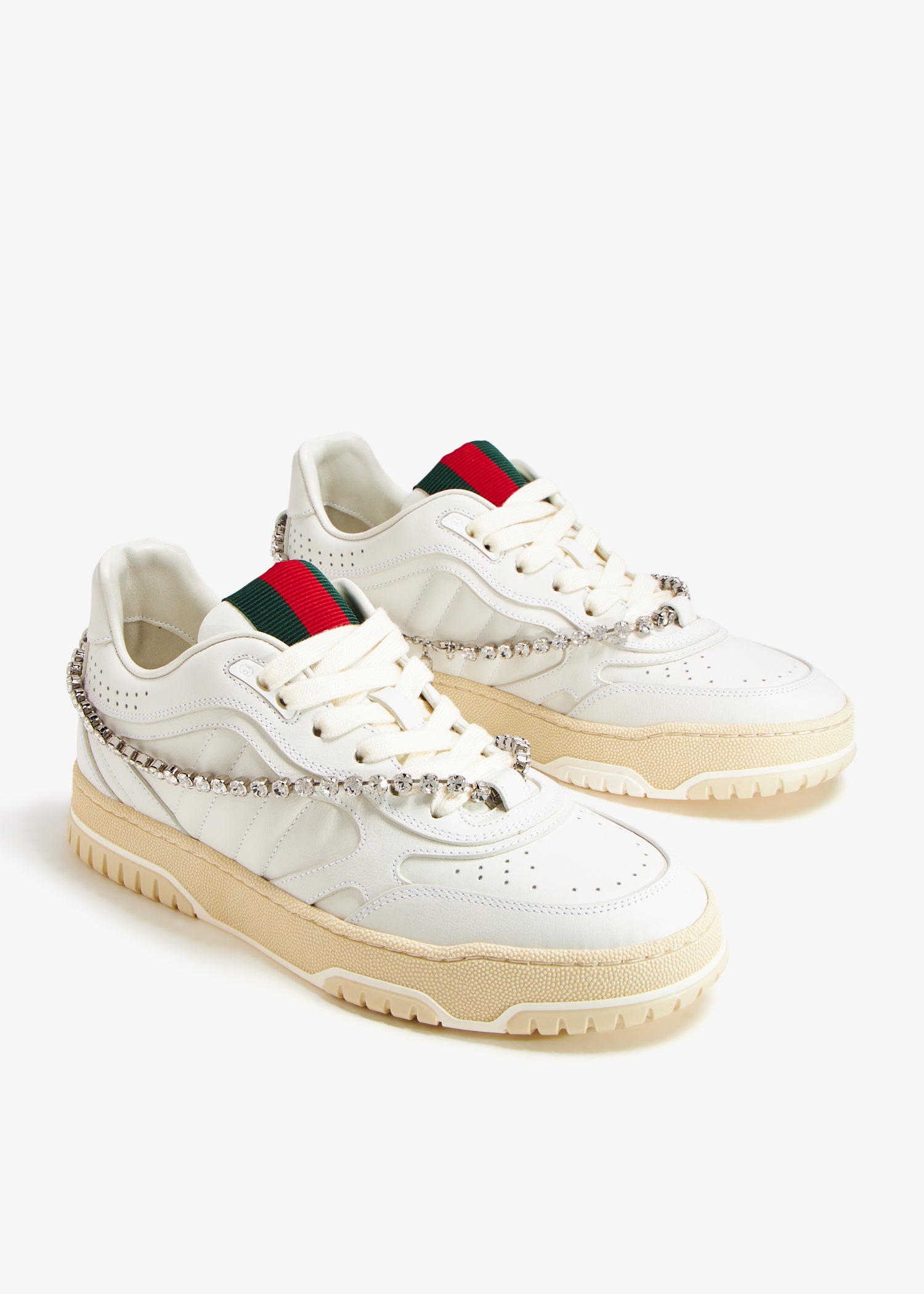 Gucci Re-Web Crystal Chain Sneakers