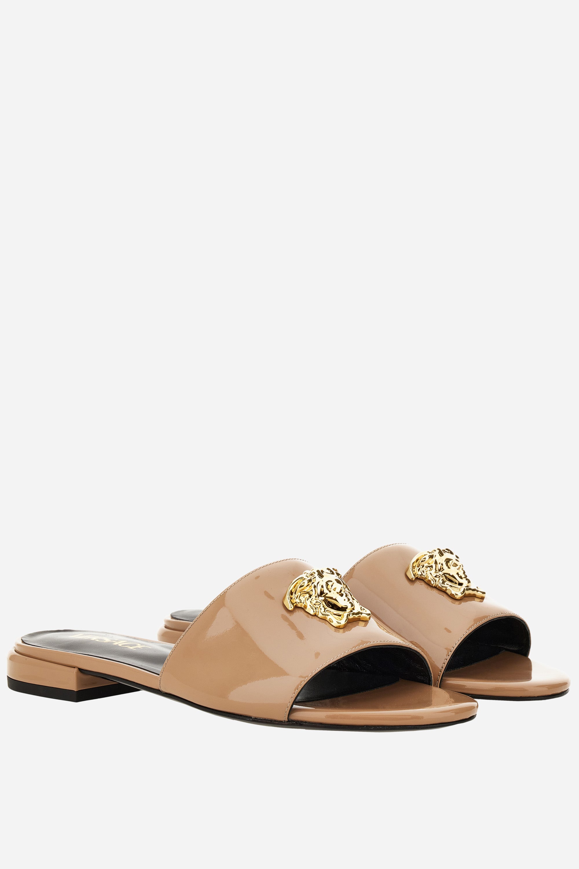 Versace Logo Patent Sandals