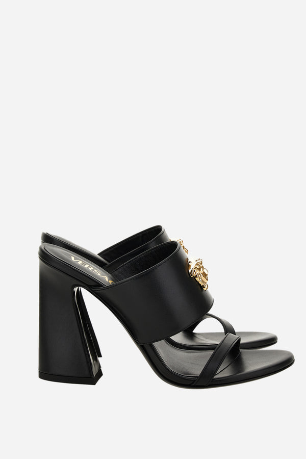 Versace Logo Mule In Calf Leather