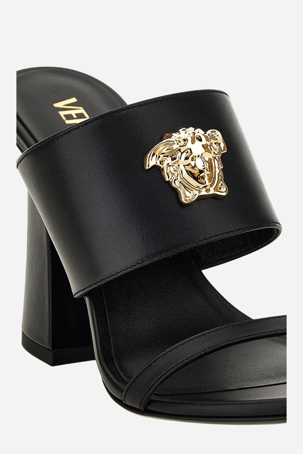 Versace Logo Mule In Calf Leather