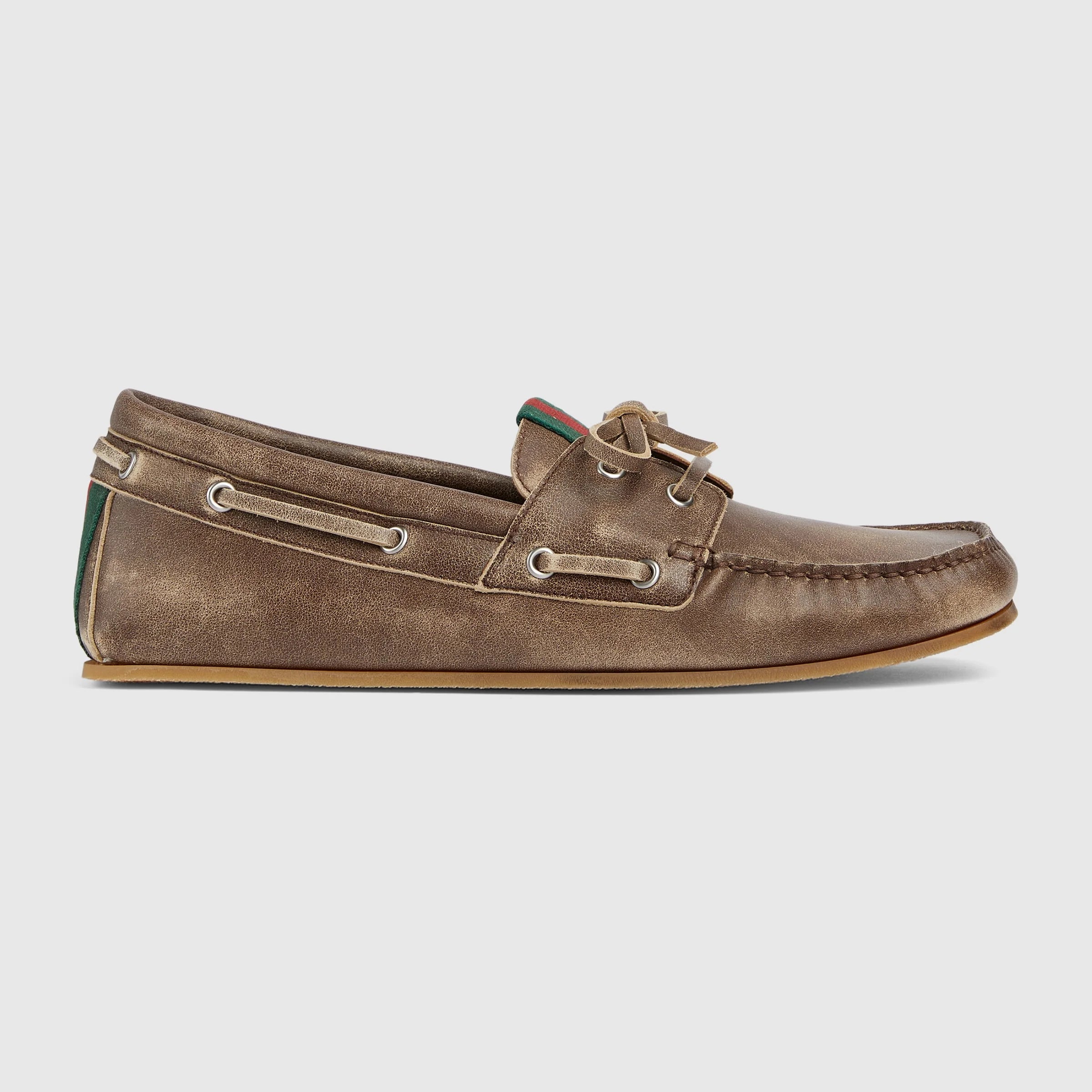 Gucci Web Boat Shoes