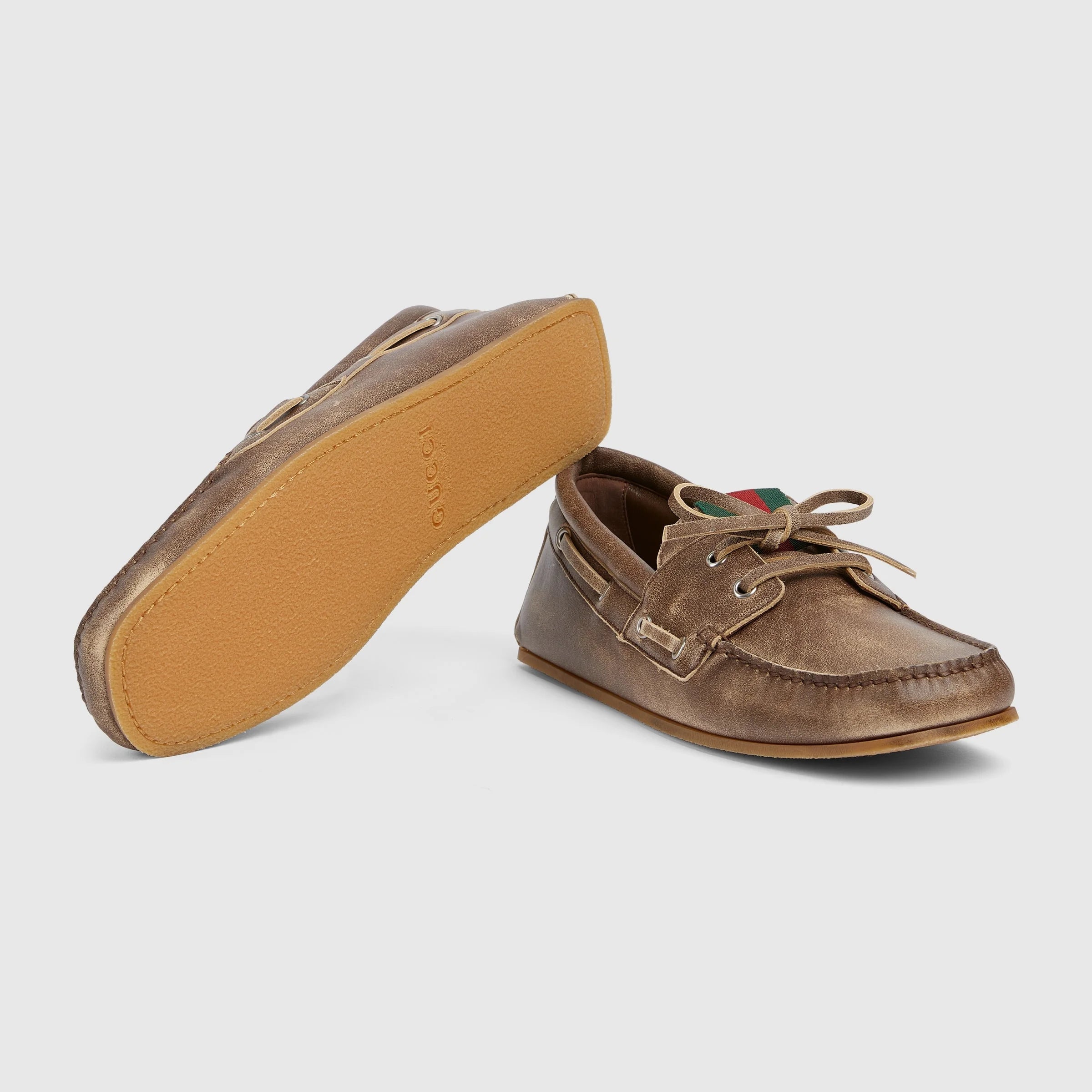 Gucci Web Boat Shoes