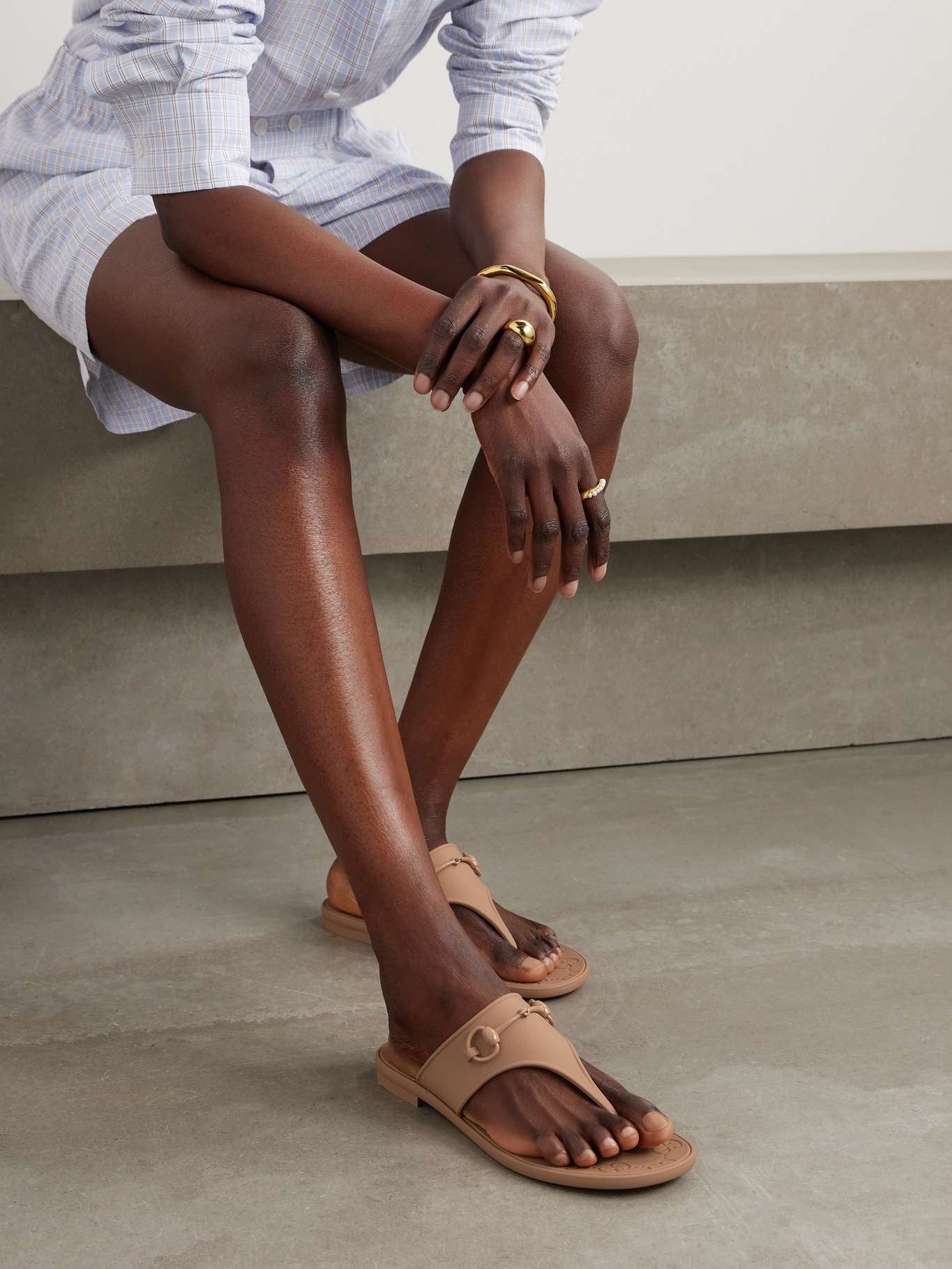 Gucci Horsebit Thong Rubber Sandals