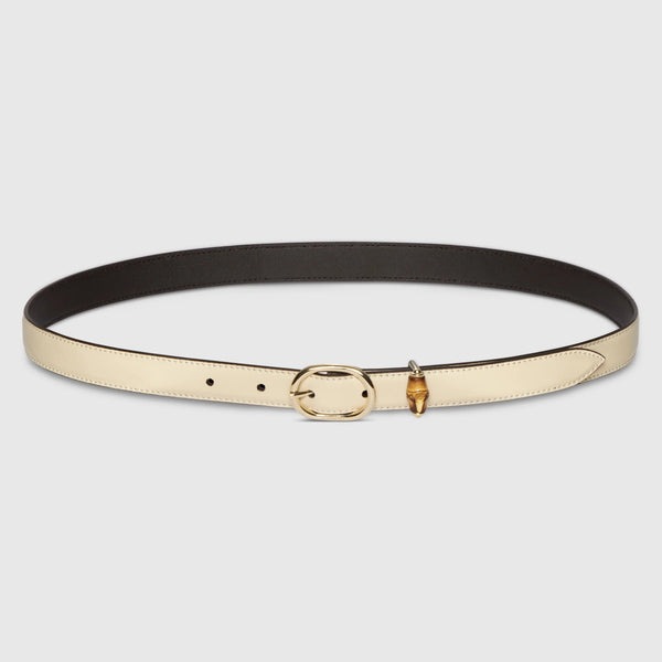 Gucci Thin Belt With Oval Buckle
