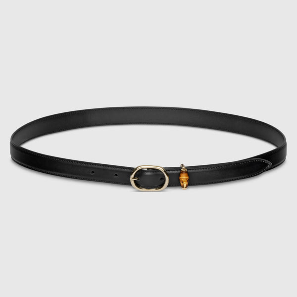 Gucci Thin Belt With Oval Buckle