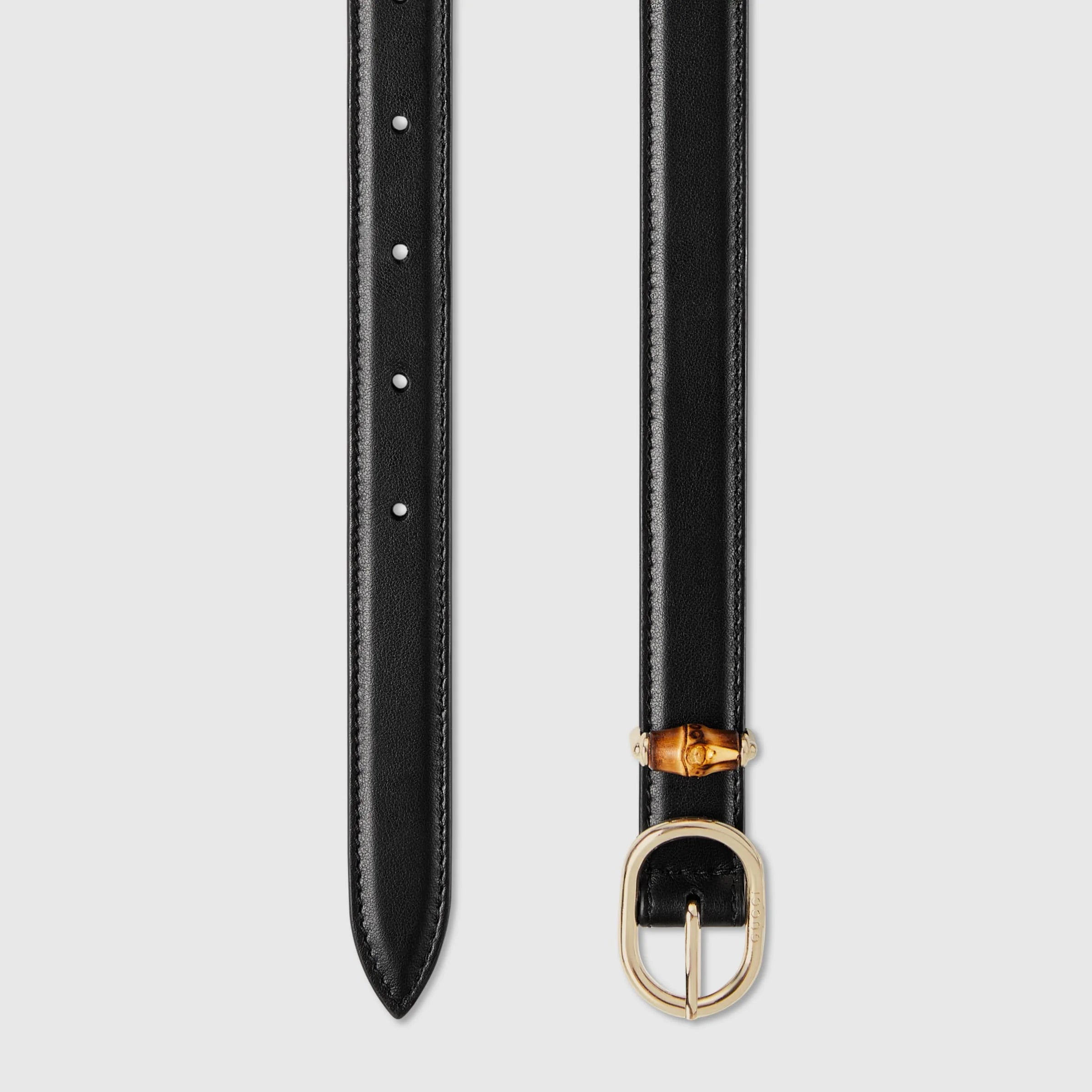 Gucci Thin Belt With Oval Buckle