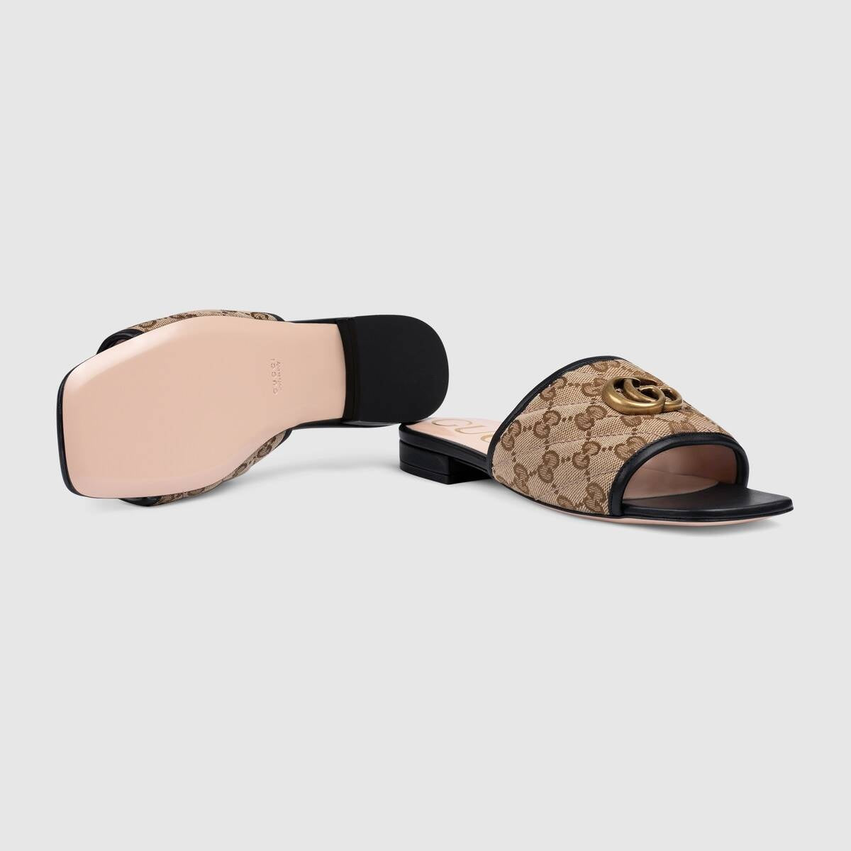 Gucci GG Matelasse Canvas Slide Sandals