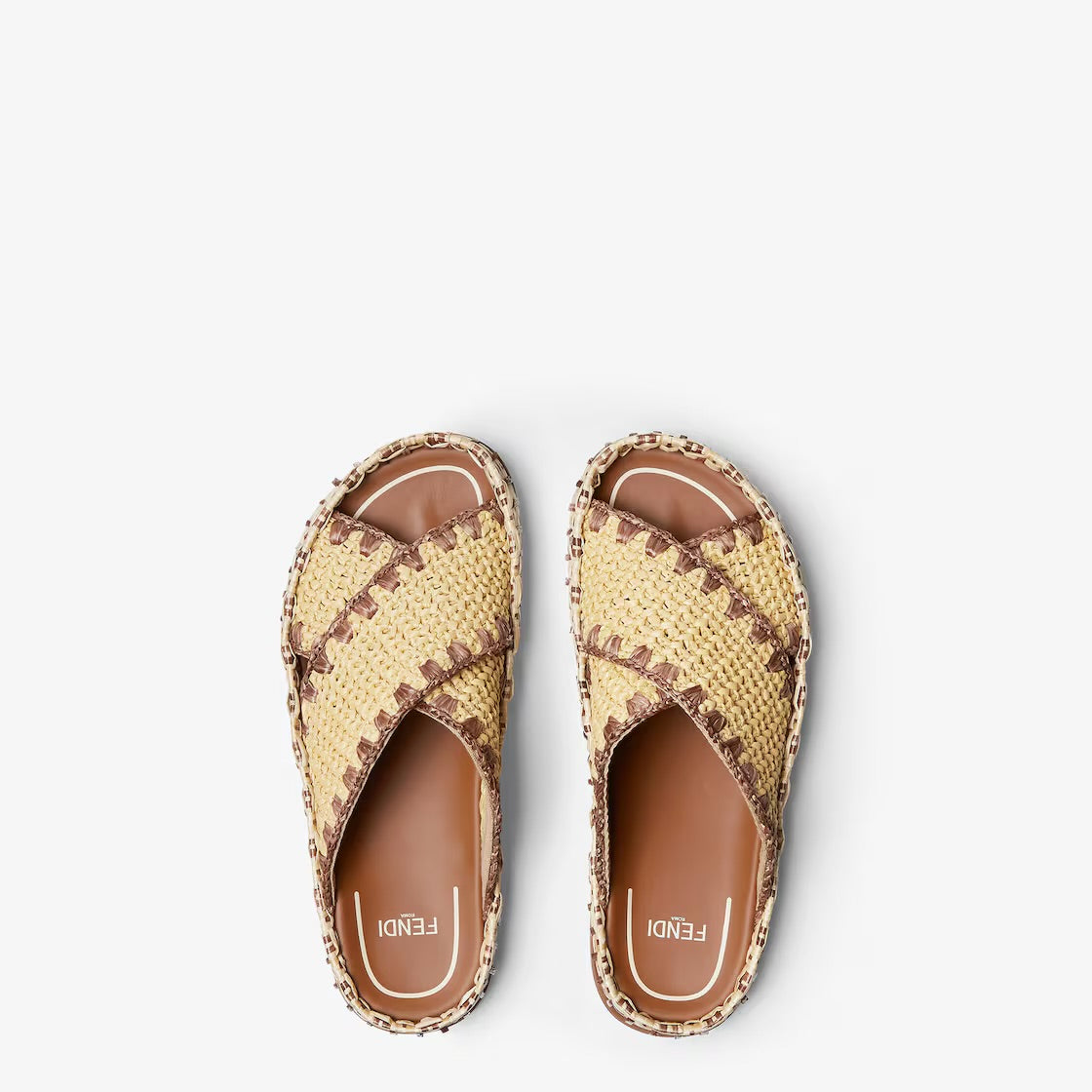 Fendi Large Intersecting Band Slides