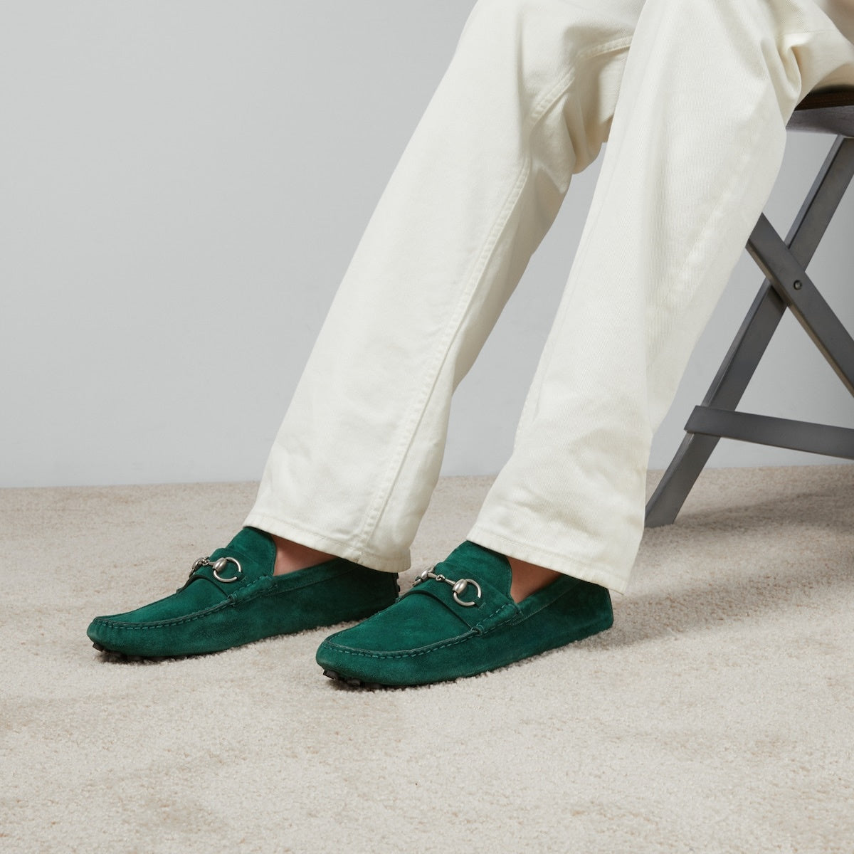Gucci Horsebit Suede Drivers