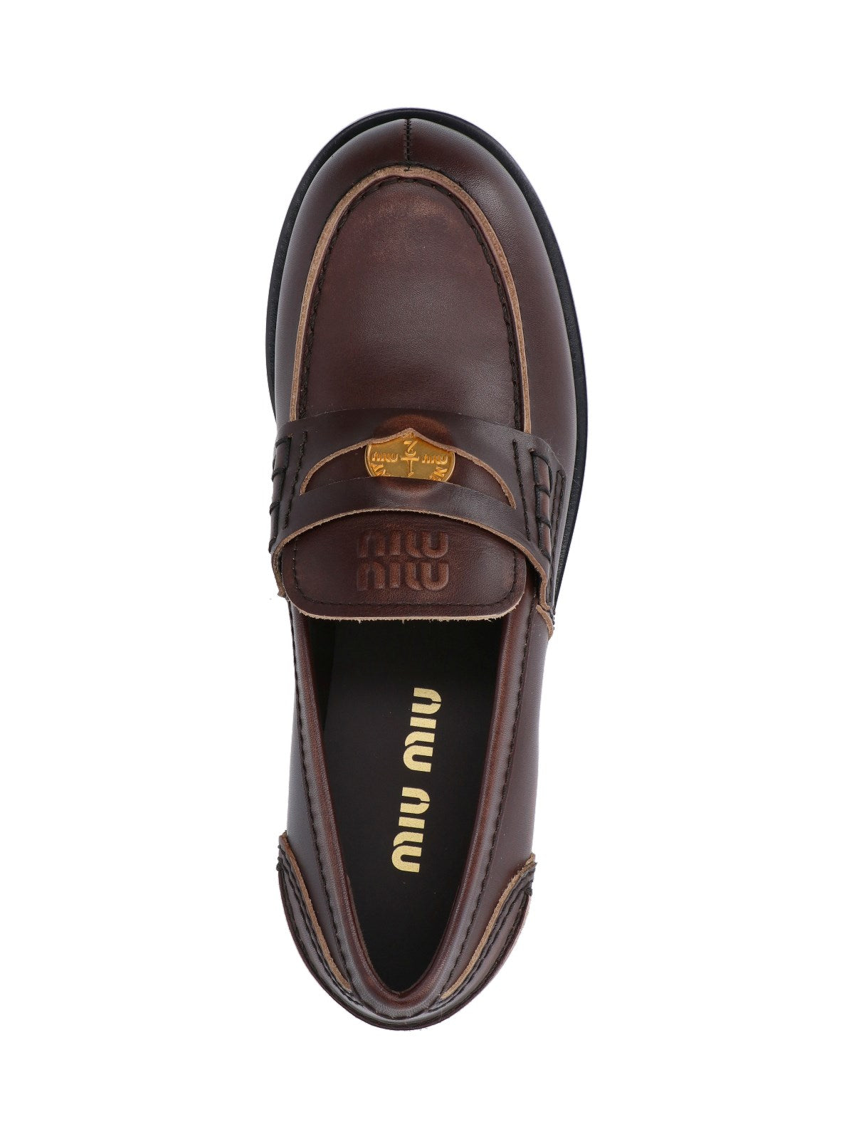 MIU MIU VINTAGE-EFFECT PENNY LOAFERS