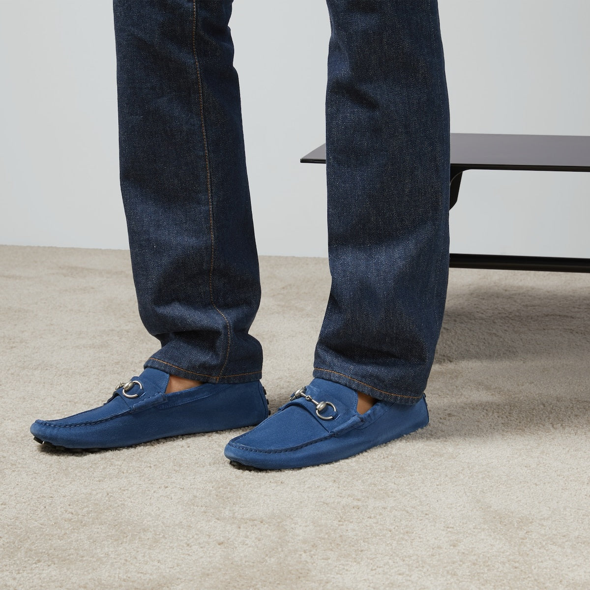 Gucci Horsebit Suede Drivers
