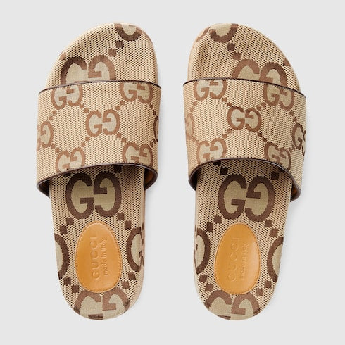 Gucci Maxi GG Canvas Slide Sandals