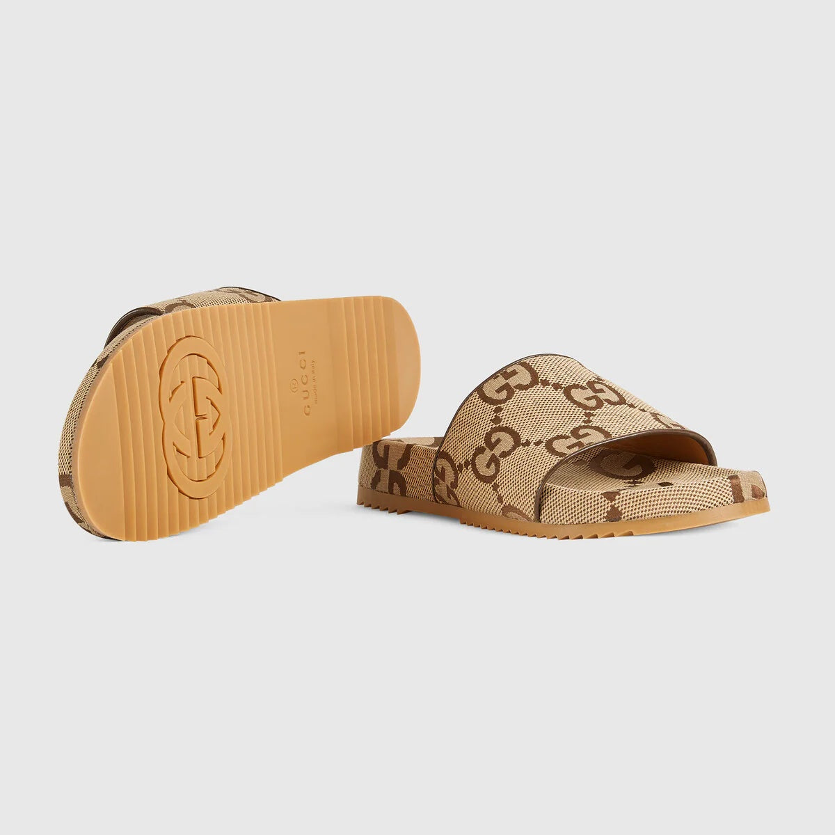 Gucci Maxi GG Canvas Slide Sandals