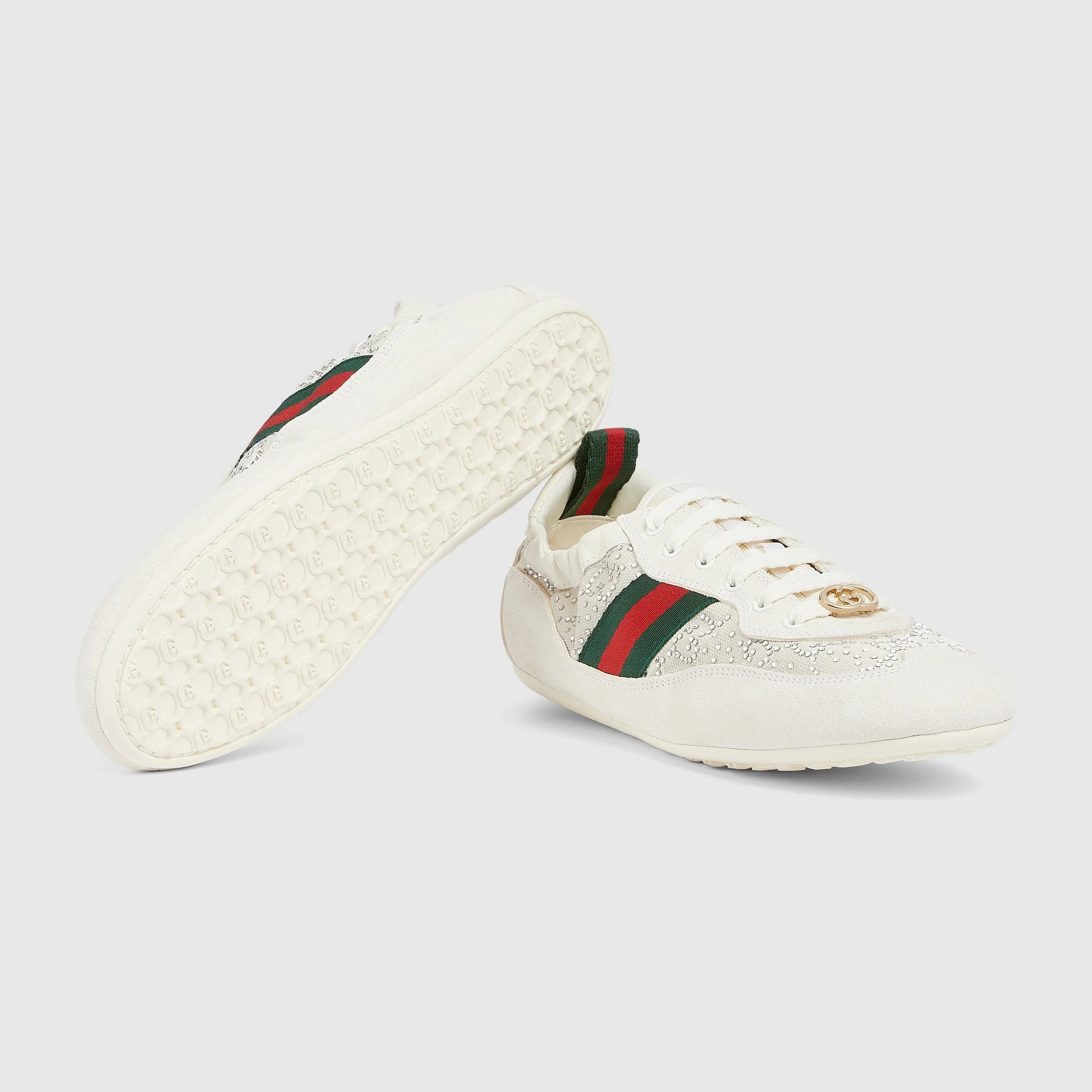 Gucci Shift GG Web Crystal Sneakers
