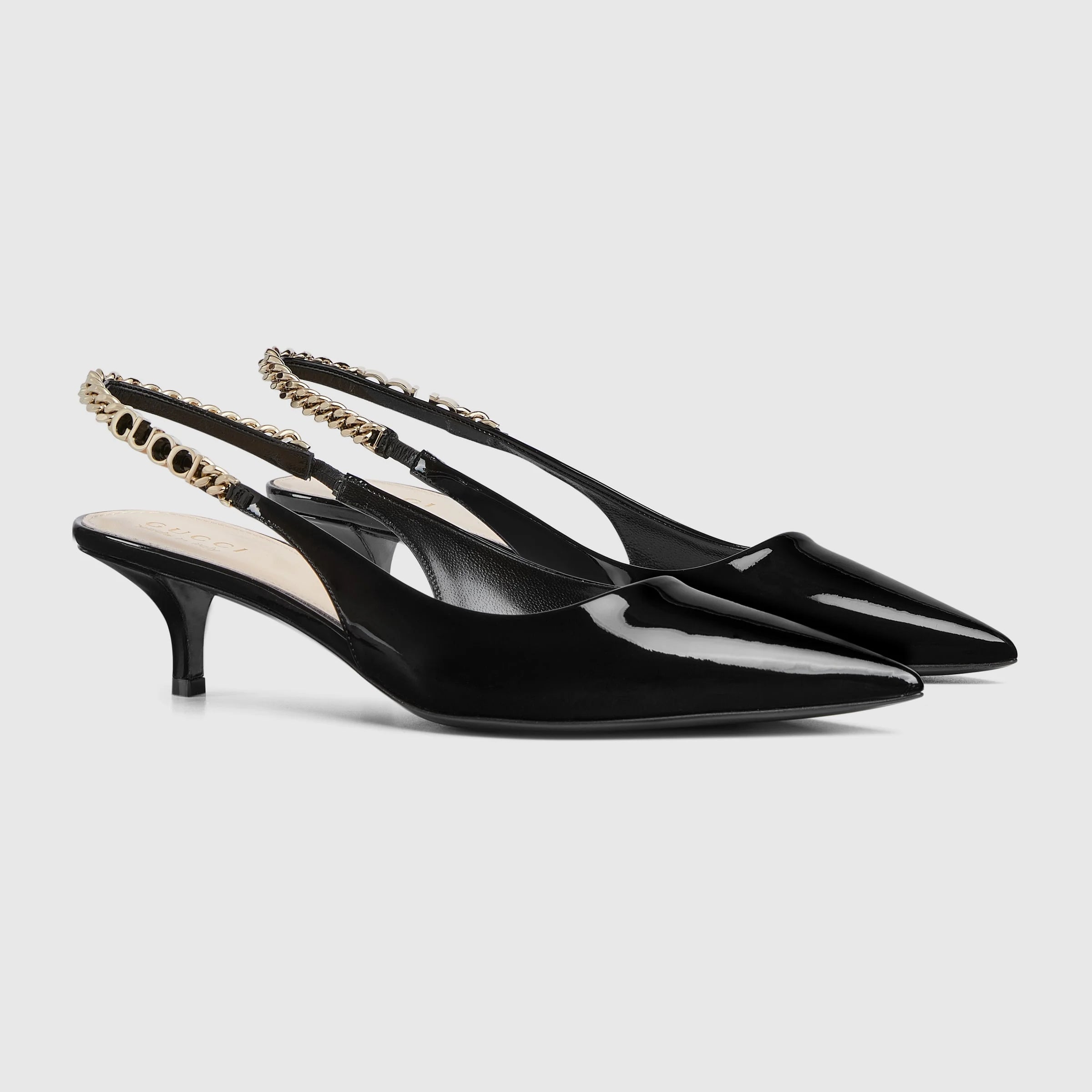 Gucci Signoria Patent Slingback Pumps