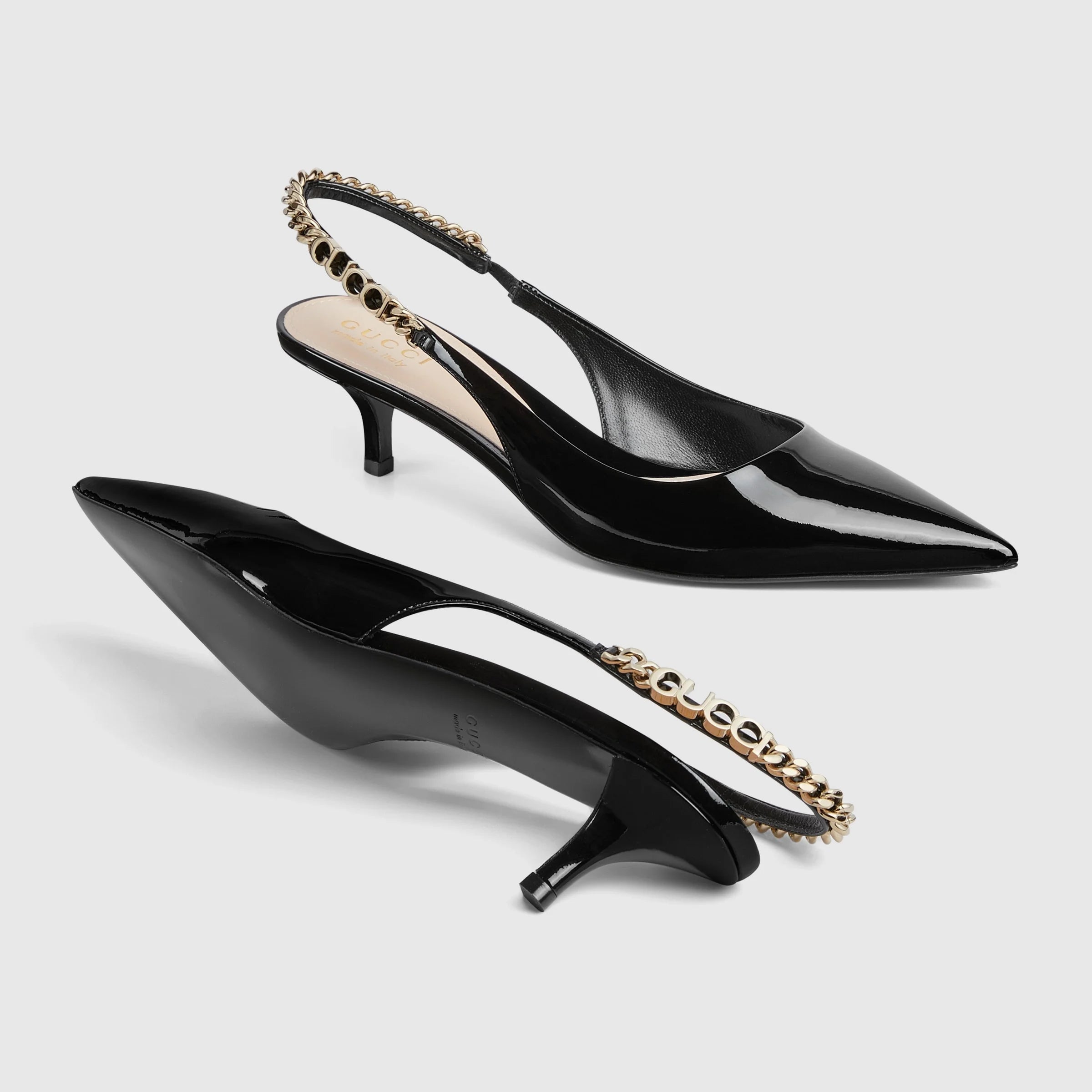 Gucci Signoria Patent Slingback Pumps