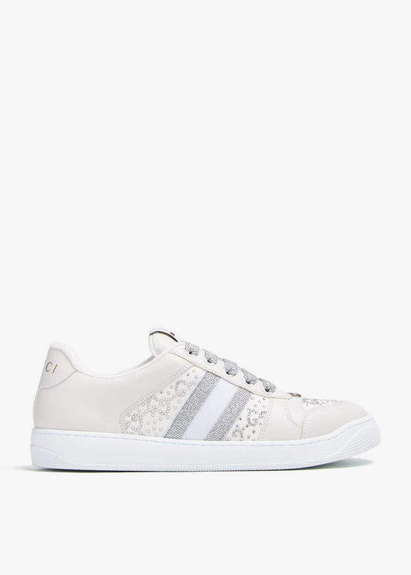 Gucci Screener Crystal GG Sneakers