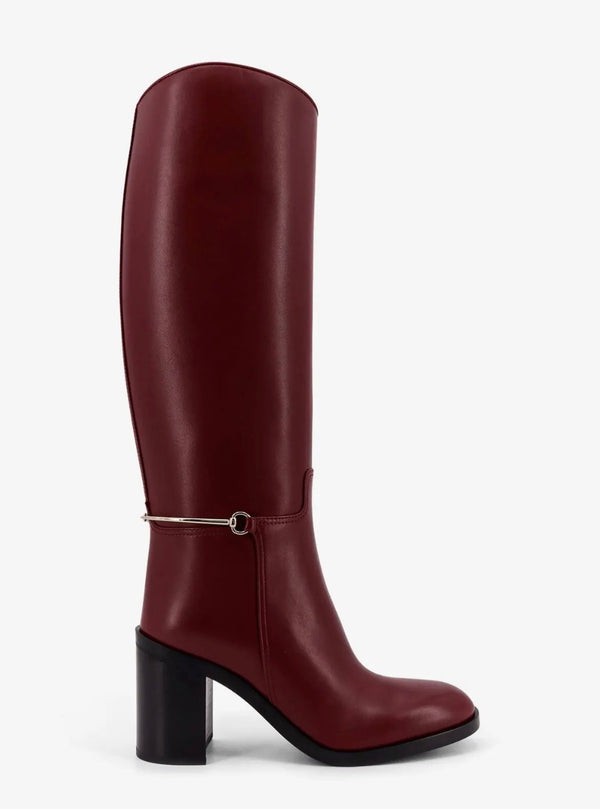 Gucci Slim Horsebit Leather Boots