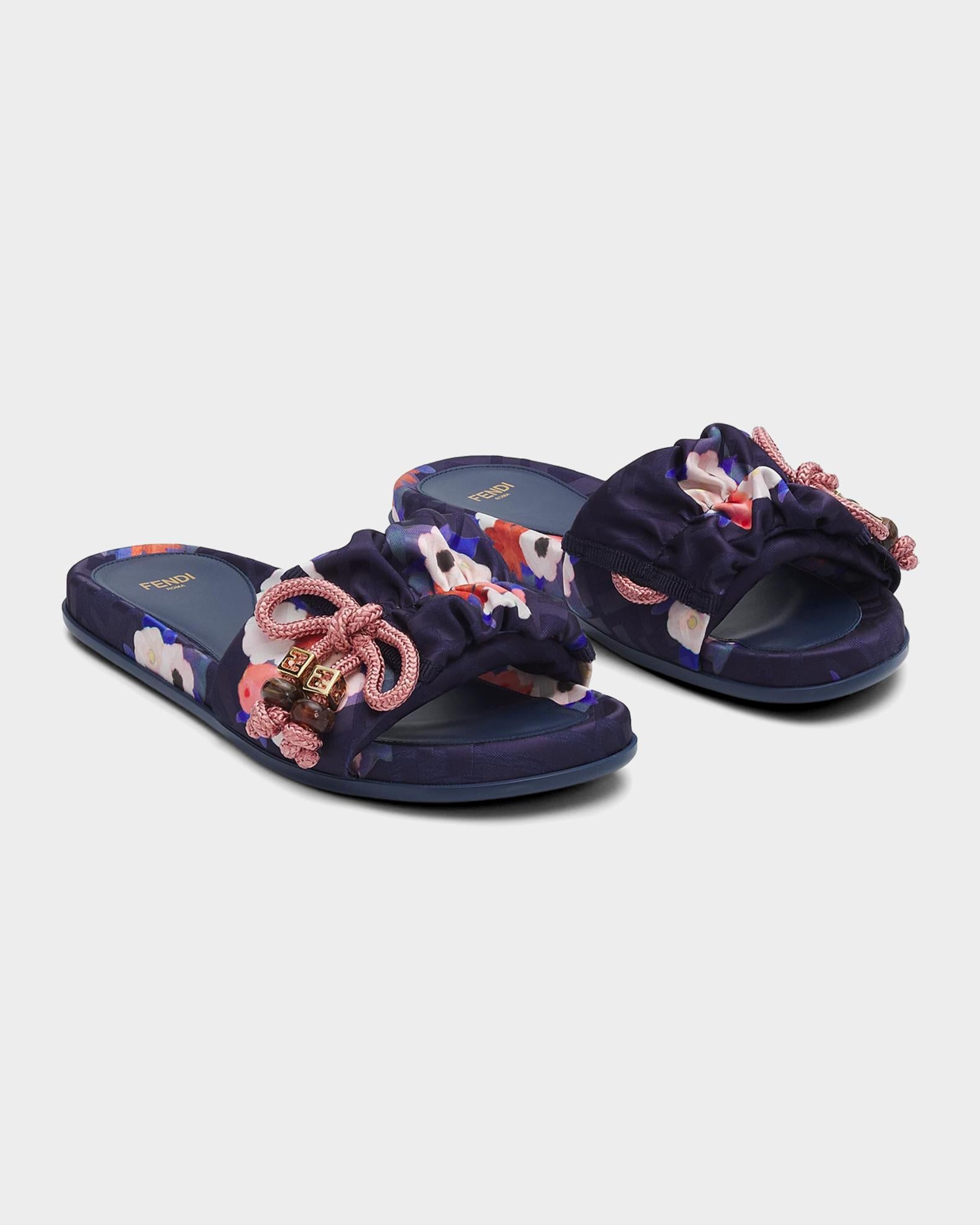 Fendi Feel Floral Jacquard Sandals