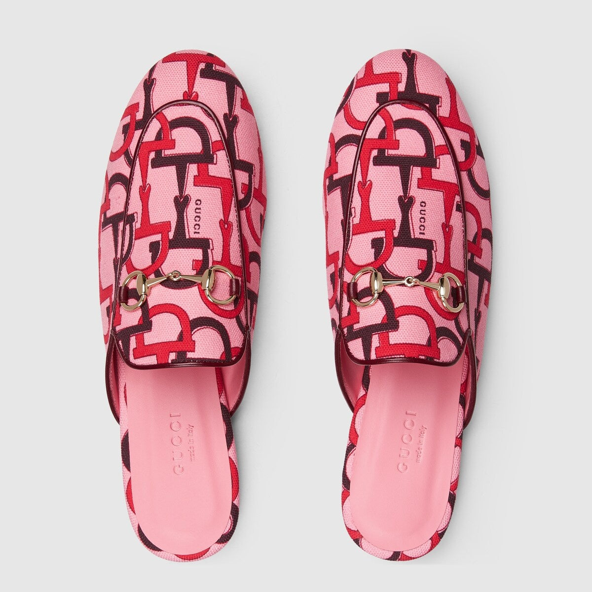 Gucci Princetown Horsebit Print Slippers